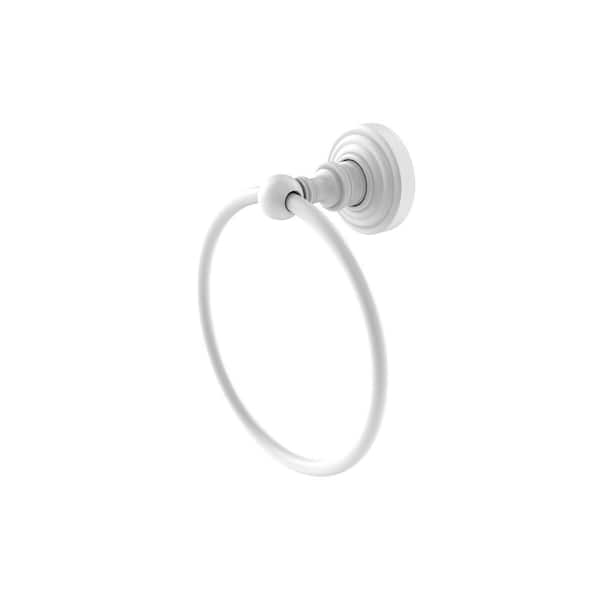 Waverly Place Collection Wall Mounted Towel Ring in Matte White