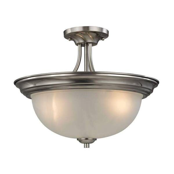 Titan Lighting Bristol Lane 3-Light Brushed Nickel Semi-Flush Mount Light