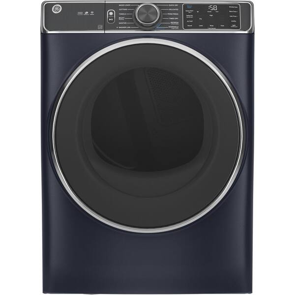 GE 7.8 cu. ft. Smart Front Load Gas Dryer in Sapphire Blue with Steam and Sanitize Cycle, ENERGY STAR