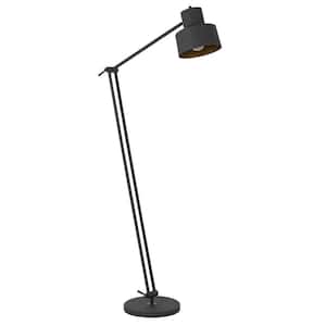 65 in. Black 1 Dimmable (Full Range) Standard Floor Lamp for Living Room with Metal Dome Shade