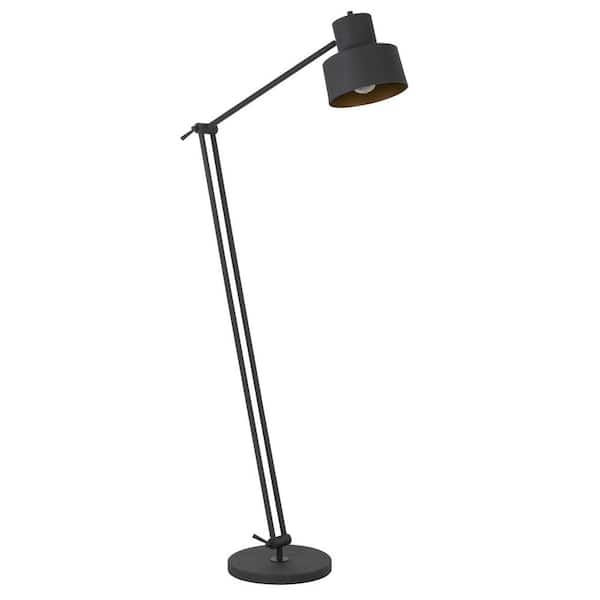 HomeRoots 65 in. Black 1 Dimmable (Full Range) Standard Floor Lamp for Living Room with Metal Dome Shade