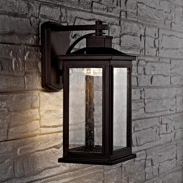 Taylen 1-Light Oil Rubbed Bronze/Black Outdoor Wall Lantern Sconce