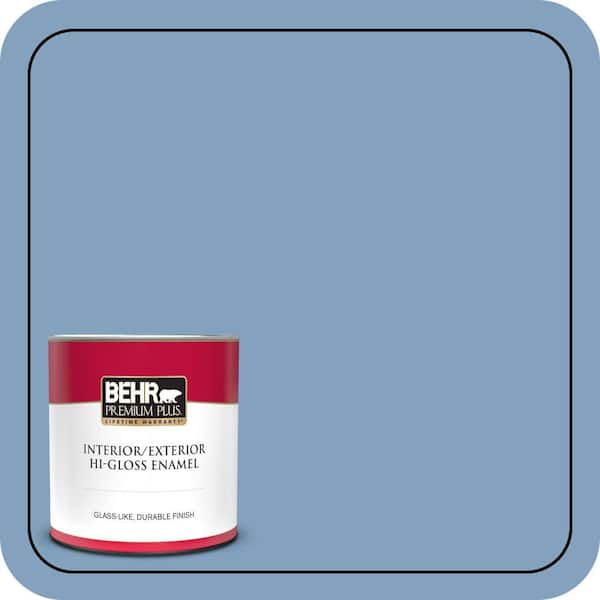 BEHR PREMIUM PLUS 1 qt. #PPU14-07 Hawaiian Sky Hi-Gloss Enamel Interior/Exterior Paint & Primer