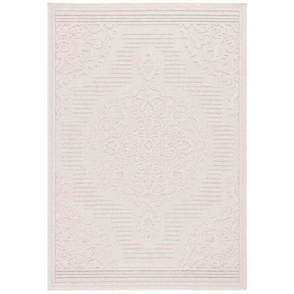 Paros 4 ft. x 6 ft. Ivory Solid Abstract Area Rug