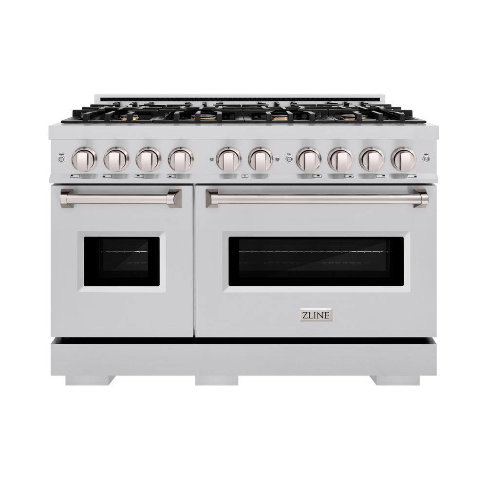 Classic 48 in. 8-Burner Gas Range with Double Oven and Brass Burners in Stainless Steel price history on PriceWatchPro