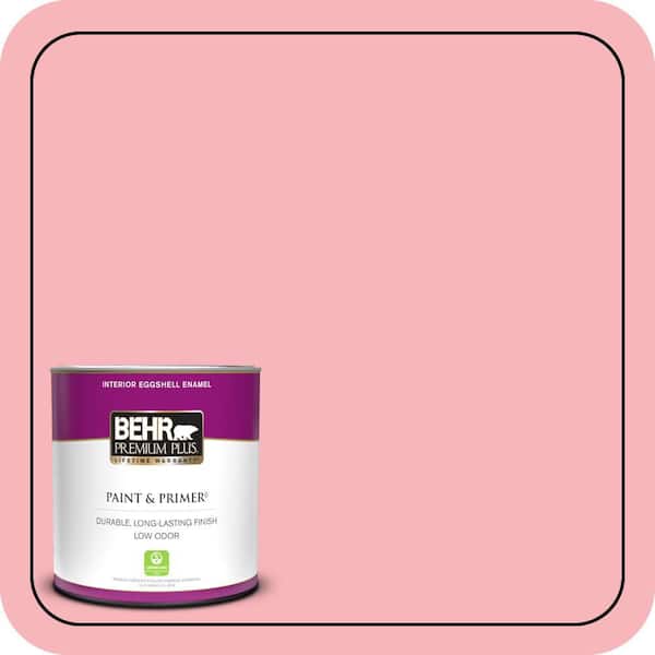 BEHR PREMIUM PLUS 1 qt. #130A-3 Ballerina Pink Eggshell Enamel Low Odor Interior Paint & Primer
