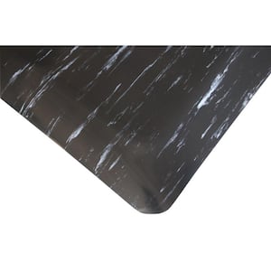 Marbleized Tile Top Anti-fatigue Mat 2 ft. x 4 ft. x 7/8 in. Black/White Commercial Mat