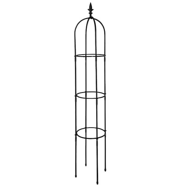 74 in. Steel Plastic-Coated Metal Obelisk Trellis for Outdoor Climbing Plants and Garden Use