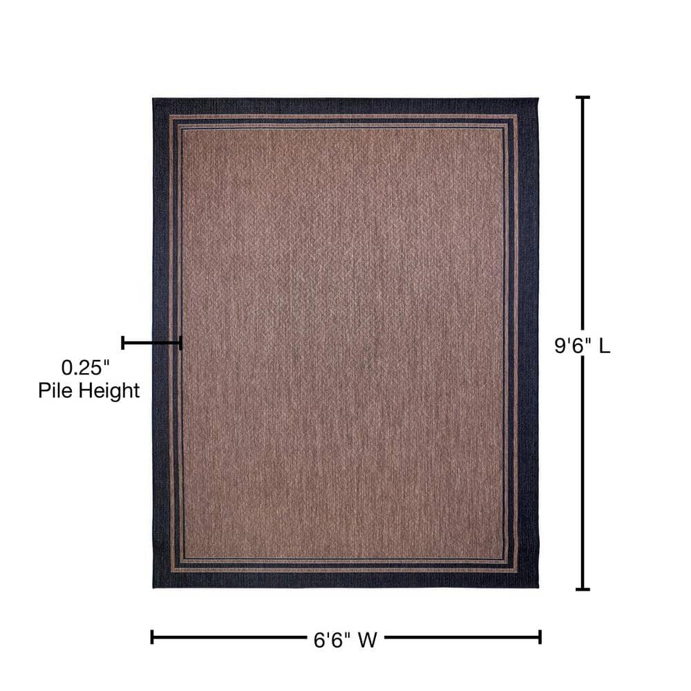 Havana Black Rectangular Synthetic Flatweave Indoor/Outdoor Rug