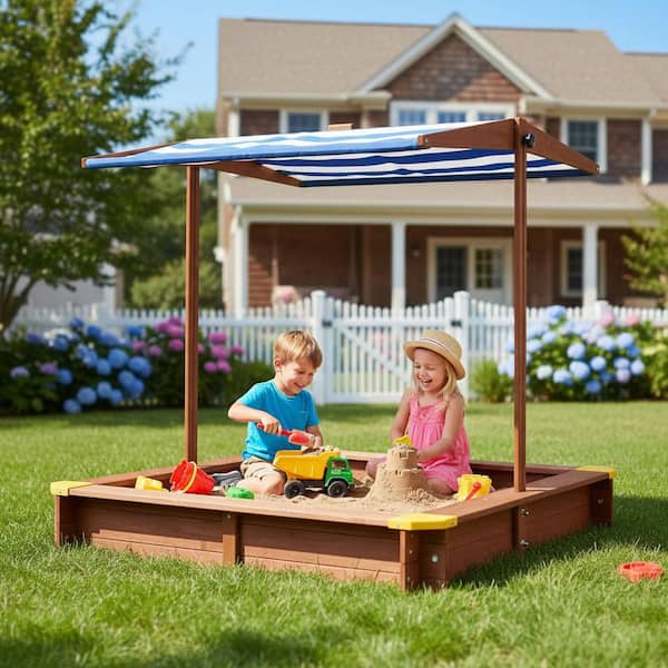 「最終値下」sandbox CLASSIC 2.0 KIDS DUSTYPINK Sudzendf 3.87 ft. W x 3.87 ft. L Brown Wooden Kids Sandbox with