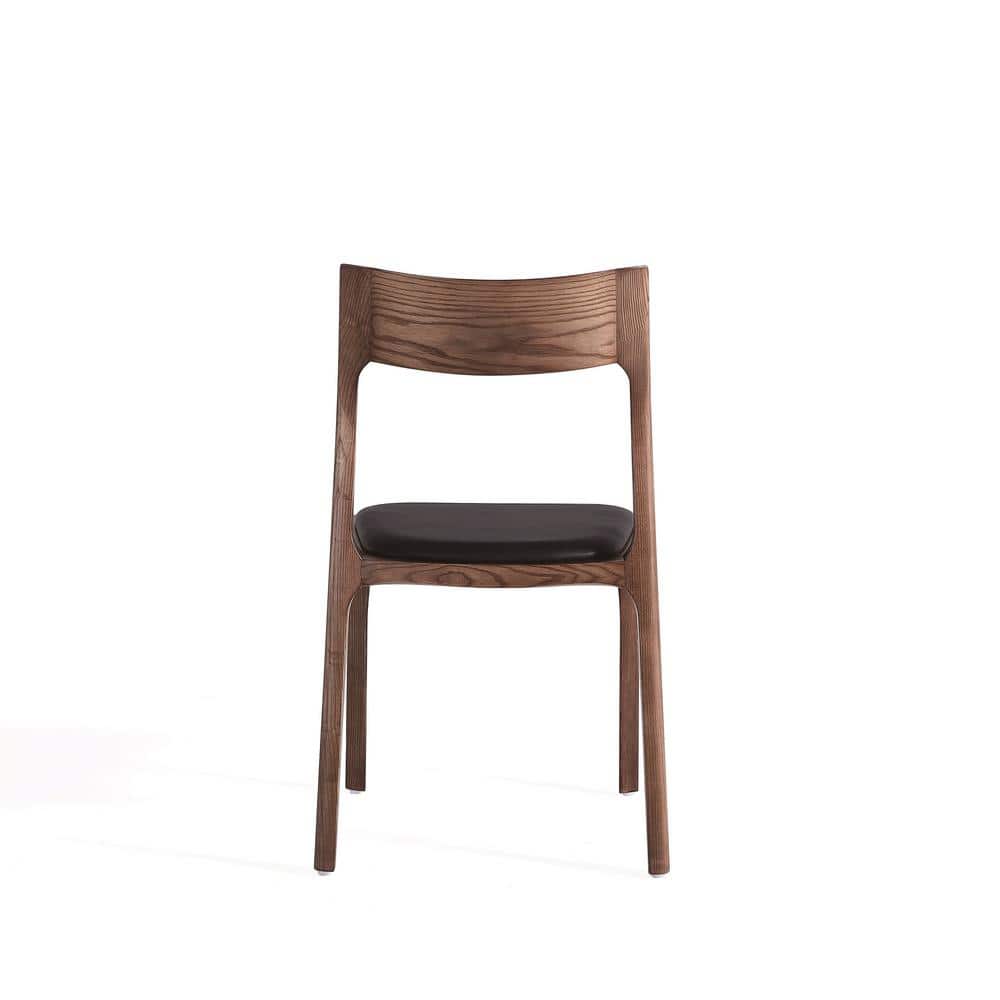 Moderno Walnut and Black Stackable Dining Chairs Set