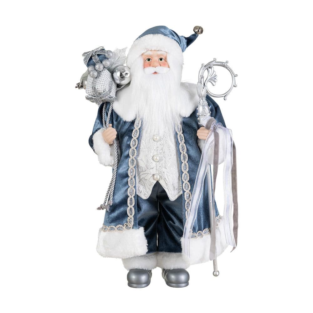 18 in. H Faux Fur Christmas Deluxe Blue Santa Figurine with Porcelain Face price history on PriceWatchPro