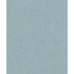 Plain Mottled Texture Blue-Green Matte Finish Vinyl on Non-Woven Non-Pasted Wallpaper Roll