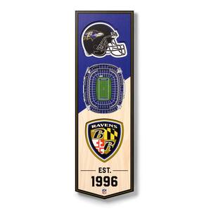 NFL Baltimore Ravens 6 in. x 19 in. 3D Stadium Banner-M&T Bank Stadium