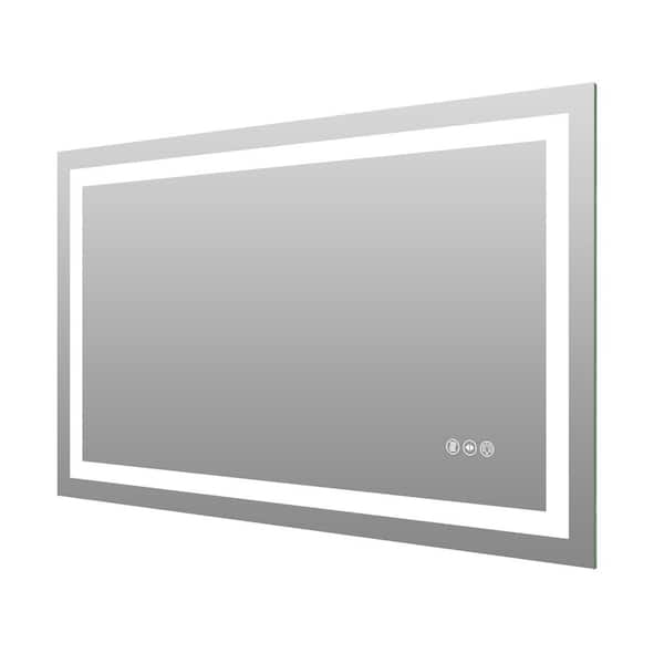 BWE 40 in. W x 24 in. H Rectangular Frameless LED Light Anti-Fog Wall Bathroom Vanity Mirror Super Bright