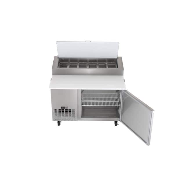 13.8 cu. ft. Single Door Commercial Pizza Prep Freezerless Refrigerator in Stainless Steel