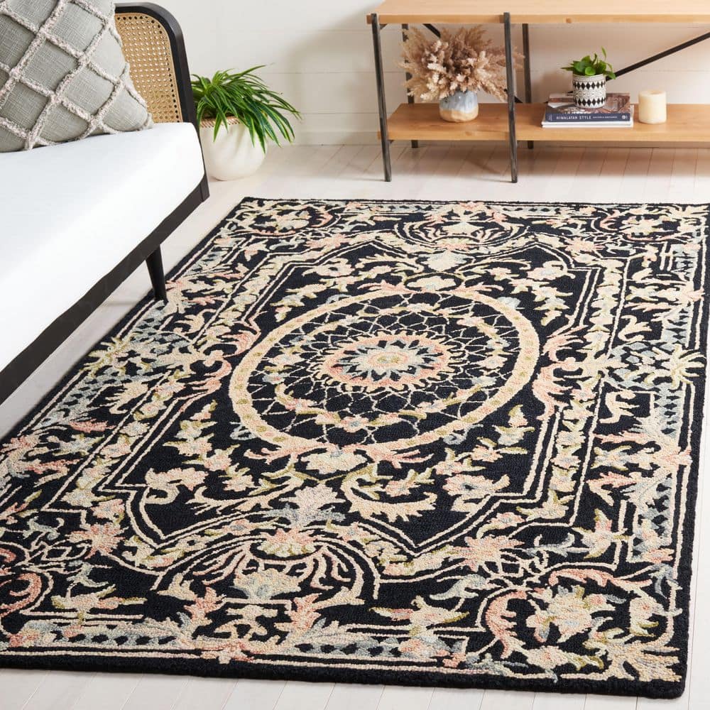 Aubusson 6 ft. x 9 ft. Black/Ivory Ornate Area Rug price history on PriceWatchPro