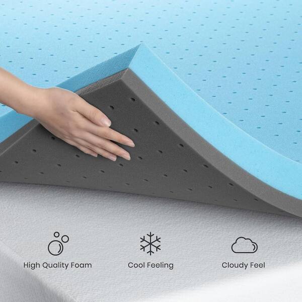 Modern Queen Ultra Plush Polyurethane Foam 3 in. Bed-in-a-Box Mattress for Pressure Relief Back Pain