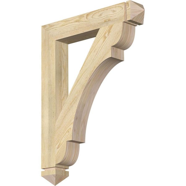 Ekena Millwork 4 in. x 34 in. x 26 in. Douglas Fir Olympic Arts and Crafts Rough Sawn Bracket