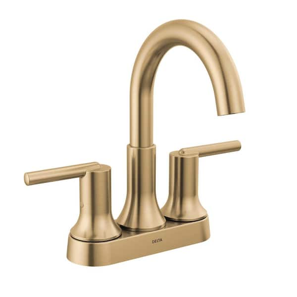 Delta Trinsic 4 In Centerset Double, Delta Trinsic Champagne Bronze Bathroom Faucet