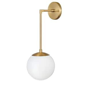 Warby 8.0 in. 1-Light Heritage Brass Wall Sconce