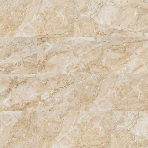 Take Home Tile Sample - Cancun Beige 12 in. x 24 in. Glazed Ceramic Floor and Wall Tile - 4 in. x 4 in