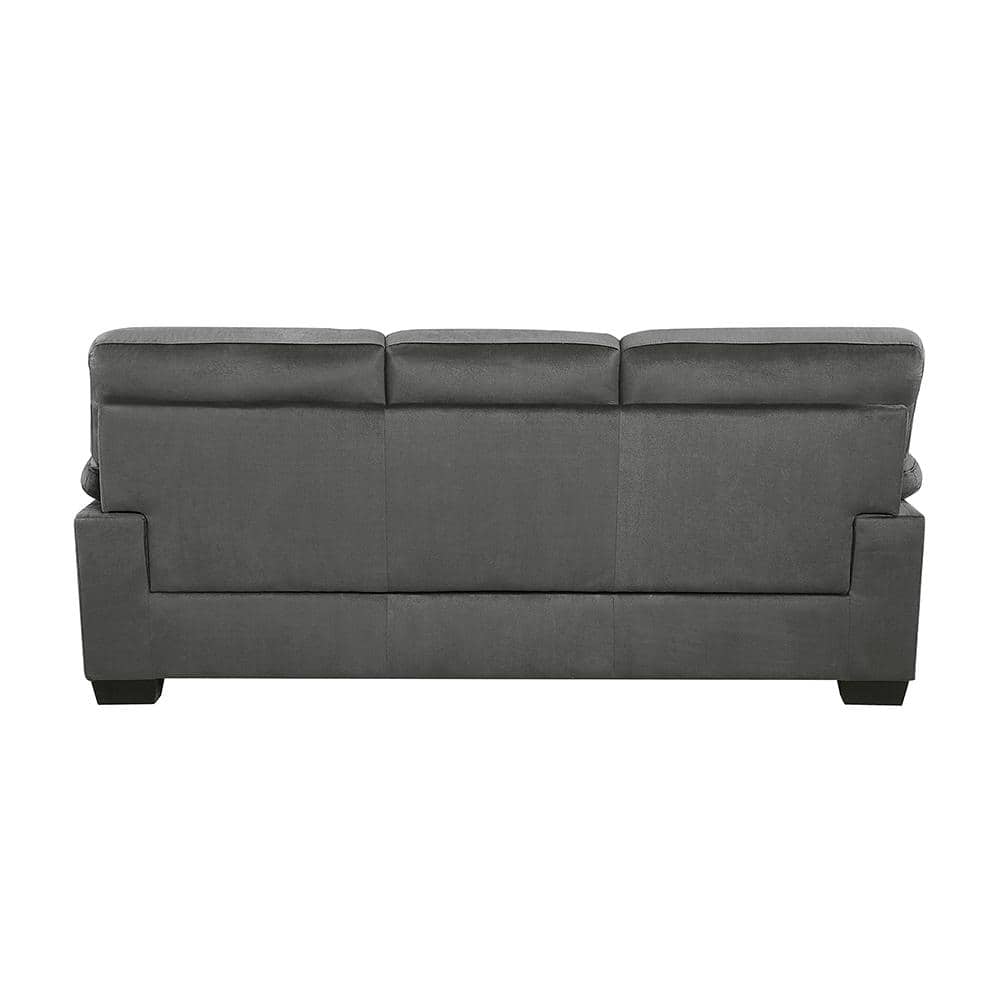 Solomon Dark Gray Fabric 3-Seat Lawson Sofa with Pillow-Top Arms