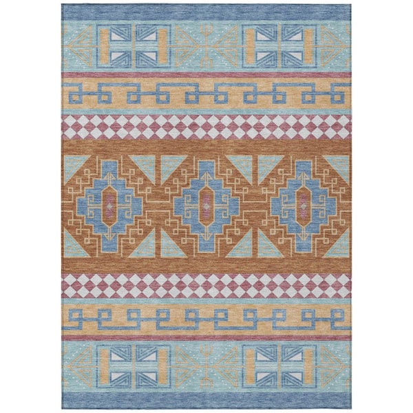 Chantille Machine Washable Indoor/Outdoor Abstract ACN2683 Blue 10 ft. x 14 ft. Area Rug