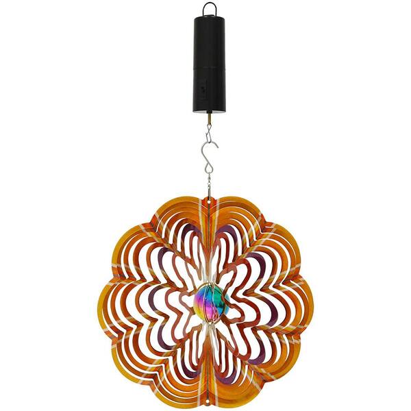 Sunnydaze 12 in. 3D Gold Dust Wind Spinner with Battery-Operated Motor