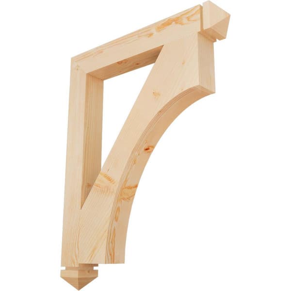 Ekena Millwork 3.5 in. x 38 in. x 30 in. Douglas Fir Westlake Arts and Crafts Smooth Bracket