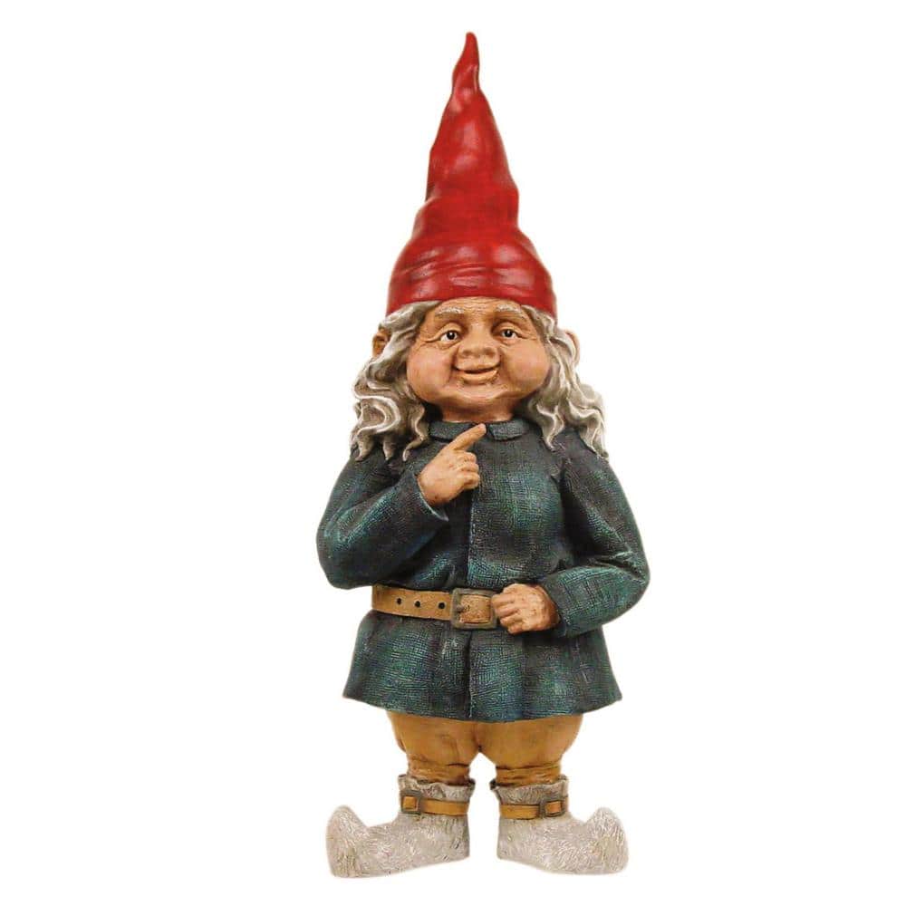 Large Old World Female Garden Gnome Statue in Red Hat