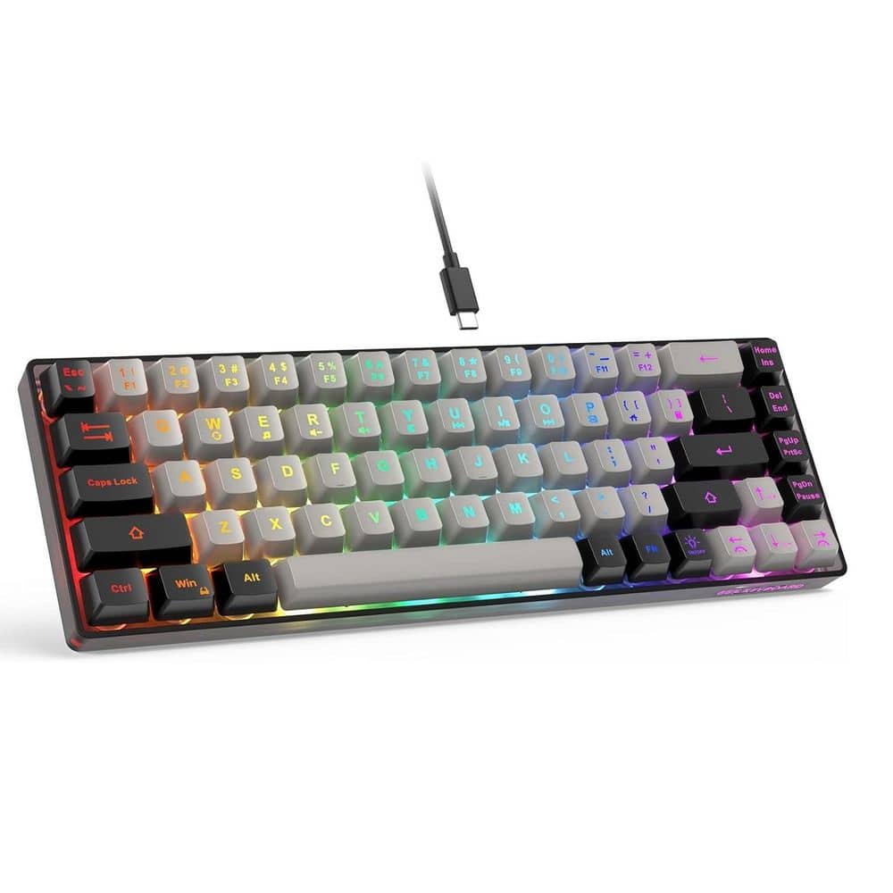 Yichuhaoxi 65% Gaming Keyboard-Wired Backlit Mini Keyboard with 68 Keys ...