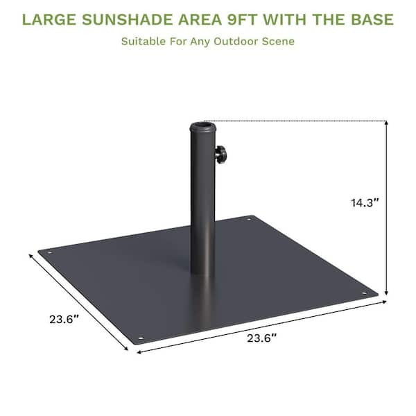40 lb patio umbrella base lbs Market with Wheels it accommodates a variety of pole sizes ranging from 1.3 to 1.75 WELLFOR Heavy-Duty Steel Patio Umbrella