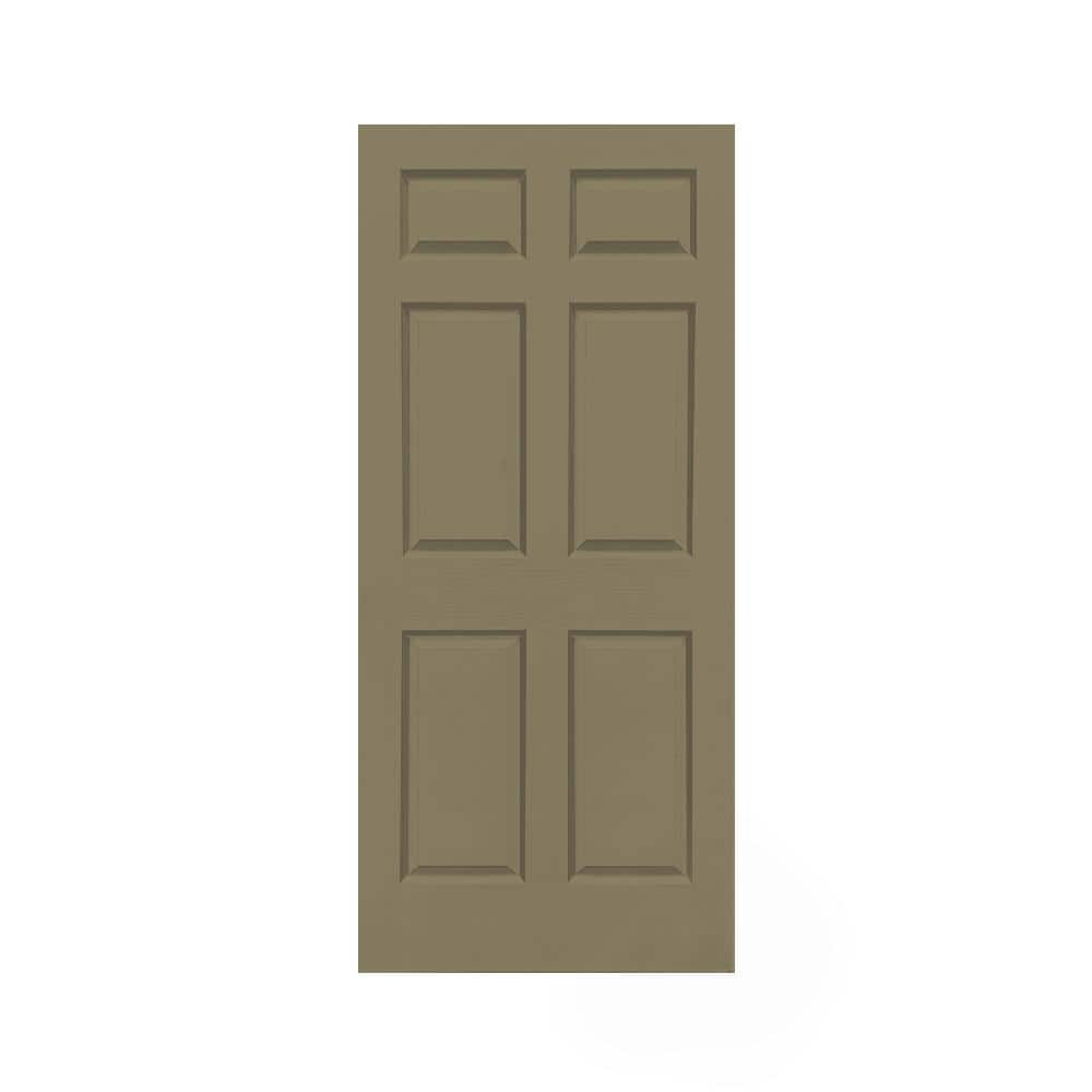 36 in. x 80 in. 6-Panel Olive Green Stained Composite MDF Interior Door Slab For Pocket Door price history on PriceWatchPro