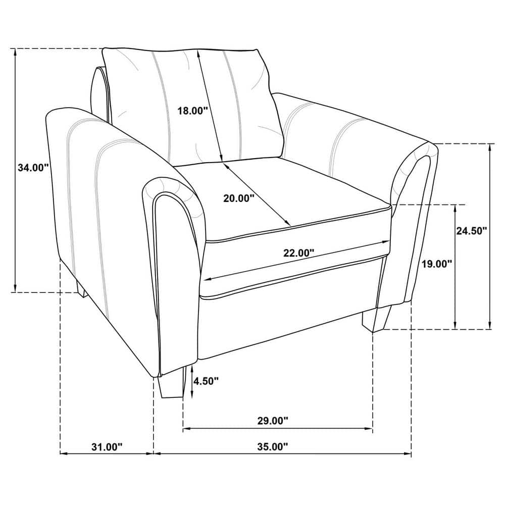 Gray Velvet Traditional Stationary Accent Chair