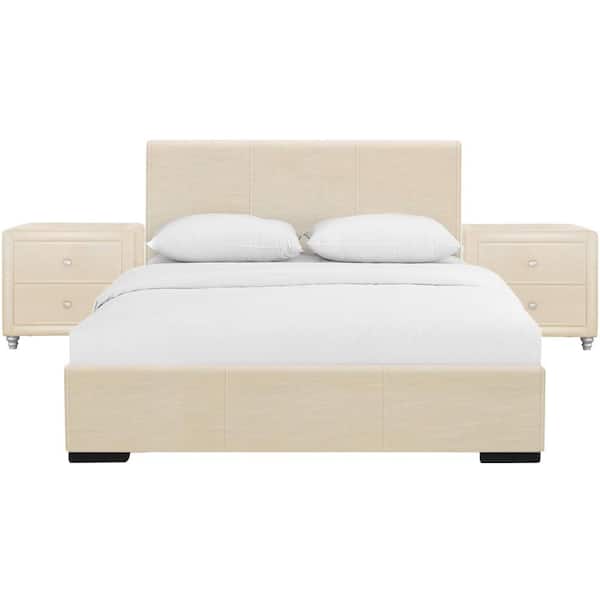 Camden Isle Hindes 85.4 in. 3-Piece Beige Queen Bedroom Set