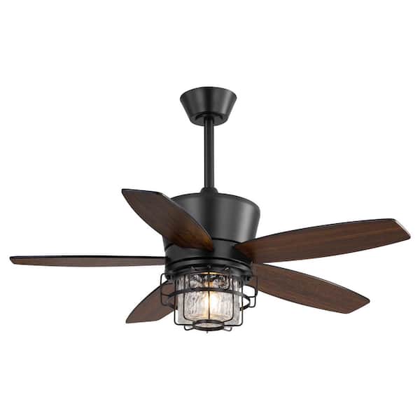 MOKSILED 42 in Black Standard Downrod Outdoor Ceiling Fan with