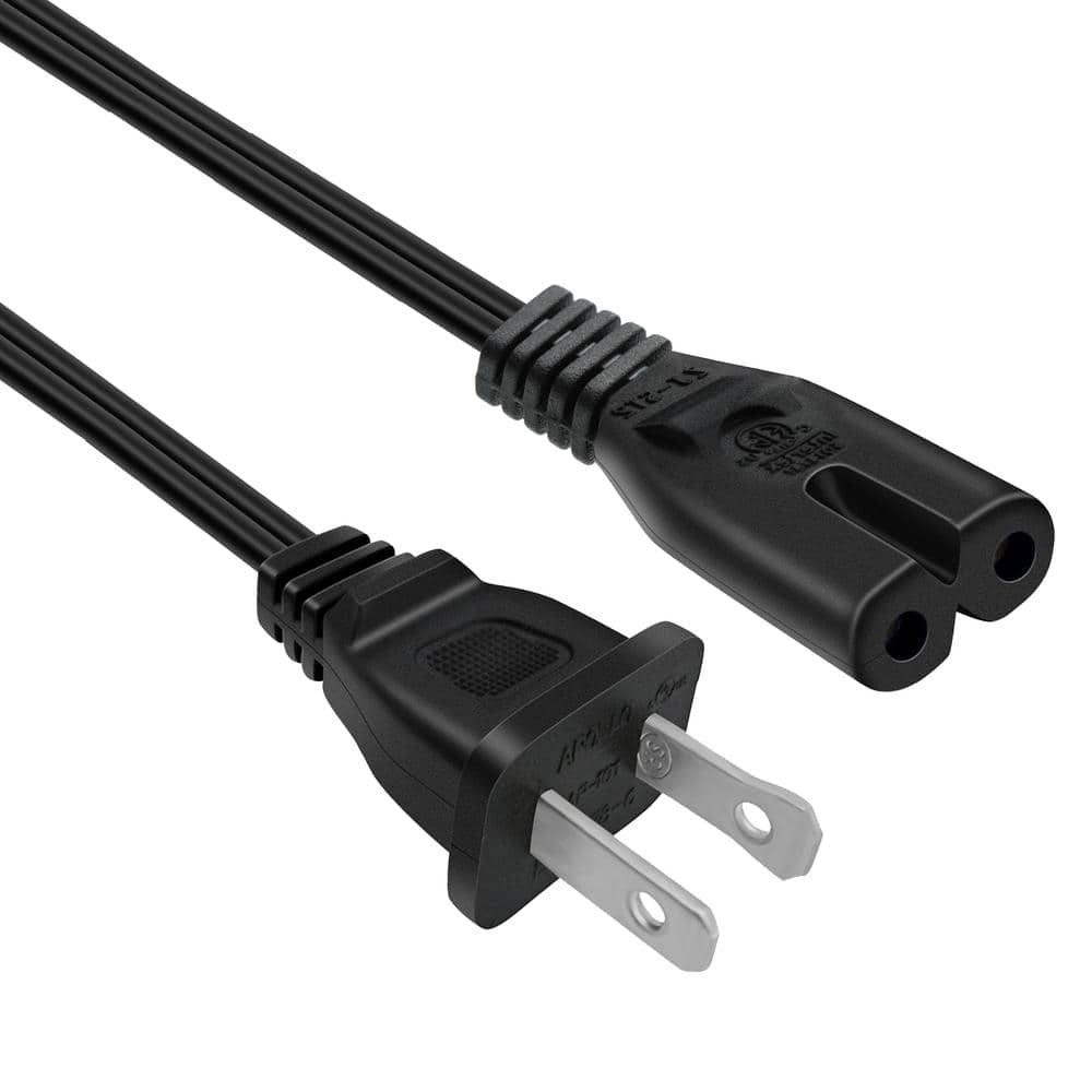 XTREME Non Polarized 10 ft. AC Power Cord, Conductor General Replacement Gaming and Video Devices Extension XAC2-1002-BLK - The Home Depot