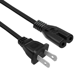 Non Polarized 10 ft. AC Power Cord, 2 Conductor General Replacement Cable Gaming and Video Devices Extension Cord