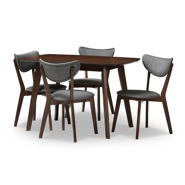 Baxton Studio Hadrea 5 Piece Dark Gray Dining Set 143 8067 Hd The Home Depot