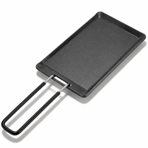 5.1 In. Mini Cast Iron Griddle Skillet with Detachable Folding Handle for Camping, Stove Top and Outdoor