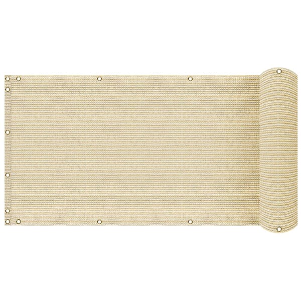 BANSA ROSE 3 ft. x 50 ft. Beige Balcony Privacy Fence Screen with UV Blockage for Balcony Porch Patio Deck Yard