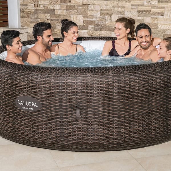 Bestway 7-Person 180-Jet Inflatable Hot Tub with Cover, Pump, and