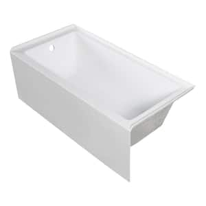 Ursula 60 in. x 32 in. Soaking Bathtub with Left-Hand Drain in White