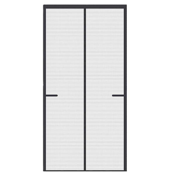 Upgraded Mesh 36 in. x 80 in. Universal Black Reinforced Fiberglass Mesh Magnetic Closure Heavy Duty Screen Door