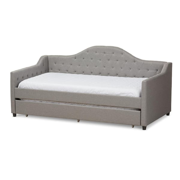 Baxton Studio Perry Light Gray Daybed with Trundle