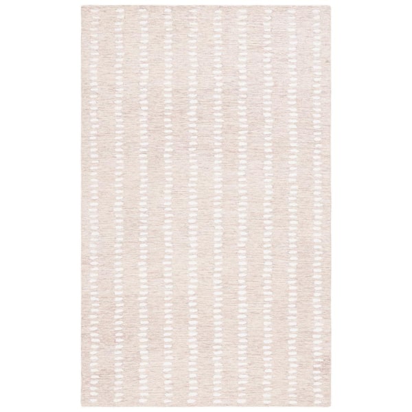 SAFAVIEH Abstract Beige/Ivory 5 ft. x 8 ft. Striped Stone Area Rug