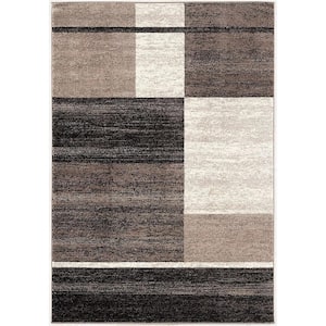 Bernadette Brown 5 ft. x 8 ft. Abstract Polyester Area Rug