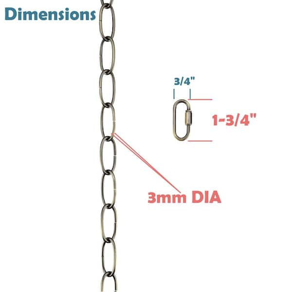 Heavy Duty Chain for Hanging Up Maximum Weight 50 Pounds-Lighting  Fixture/Swag Light/Plant