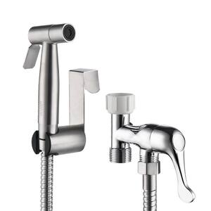 Single Bidet Faucet with Handle in Silver